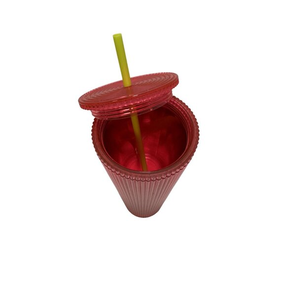 Starbucks Summer 2023 Pleated Neon Dragonfruit Barbie Pink Venti 24 oz Tumbler - Picture 4 of 4